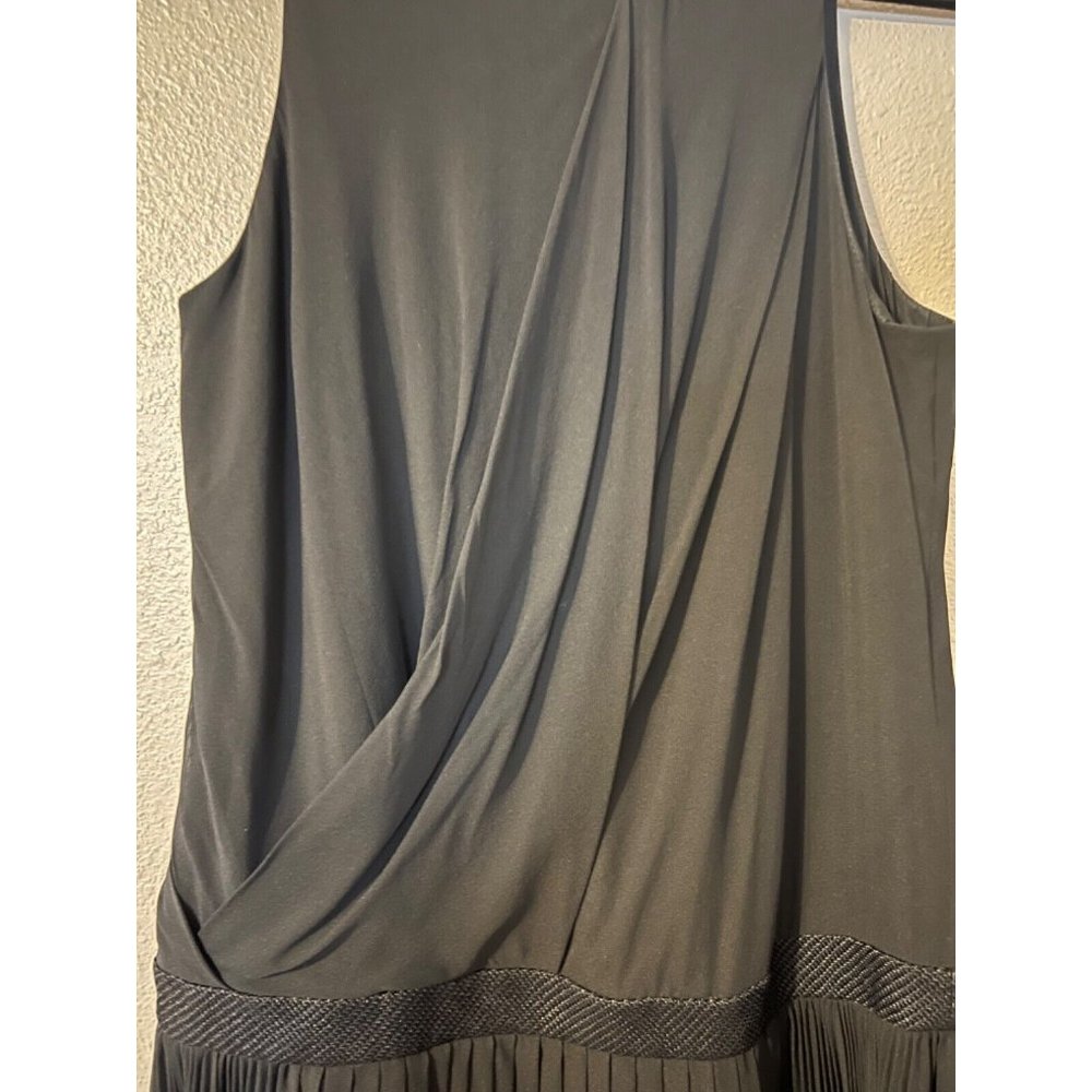 Rag & Bone Dress 6 Black Stretch Silk Rich Drape Pleat Trim - Picture 6 of 15